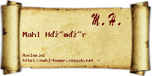 Mahl Hümér névjegykártya